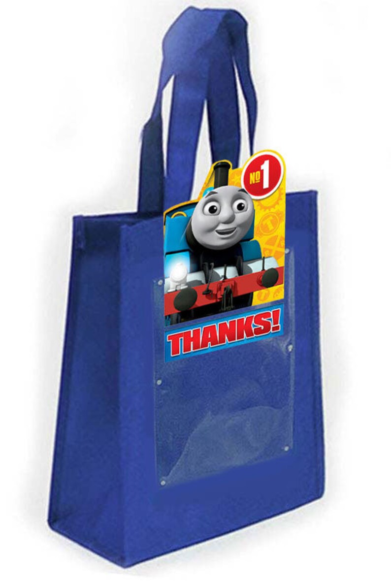 10 x 8 x 4 Treat Bags Party Bags Goody Bags-Non-Woven Fabric- Thomas the Tank Engine Birthday Favor Bags