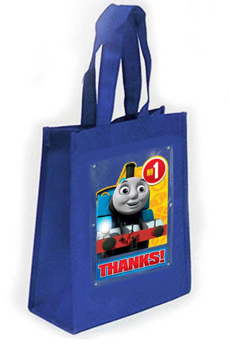 10 x 8 x 4 Treat Bags Party Bags Goody Bags-Non-Woven Fabric- Thomas the Tank Engine Birthday Favor Bags