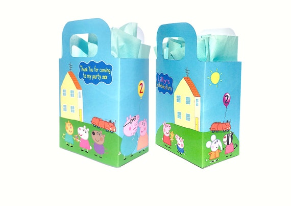 Pink Peppa Pig Card Food Box Party Birthday Lunch Snack Treat Boxes Loot Gift