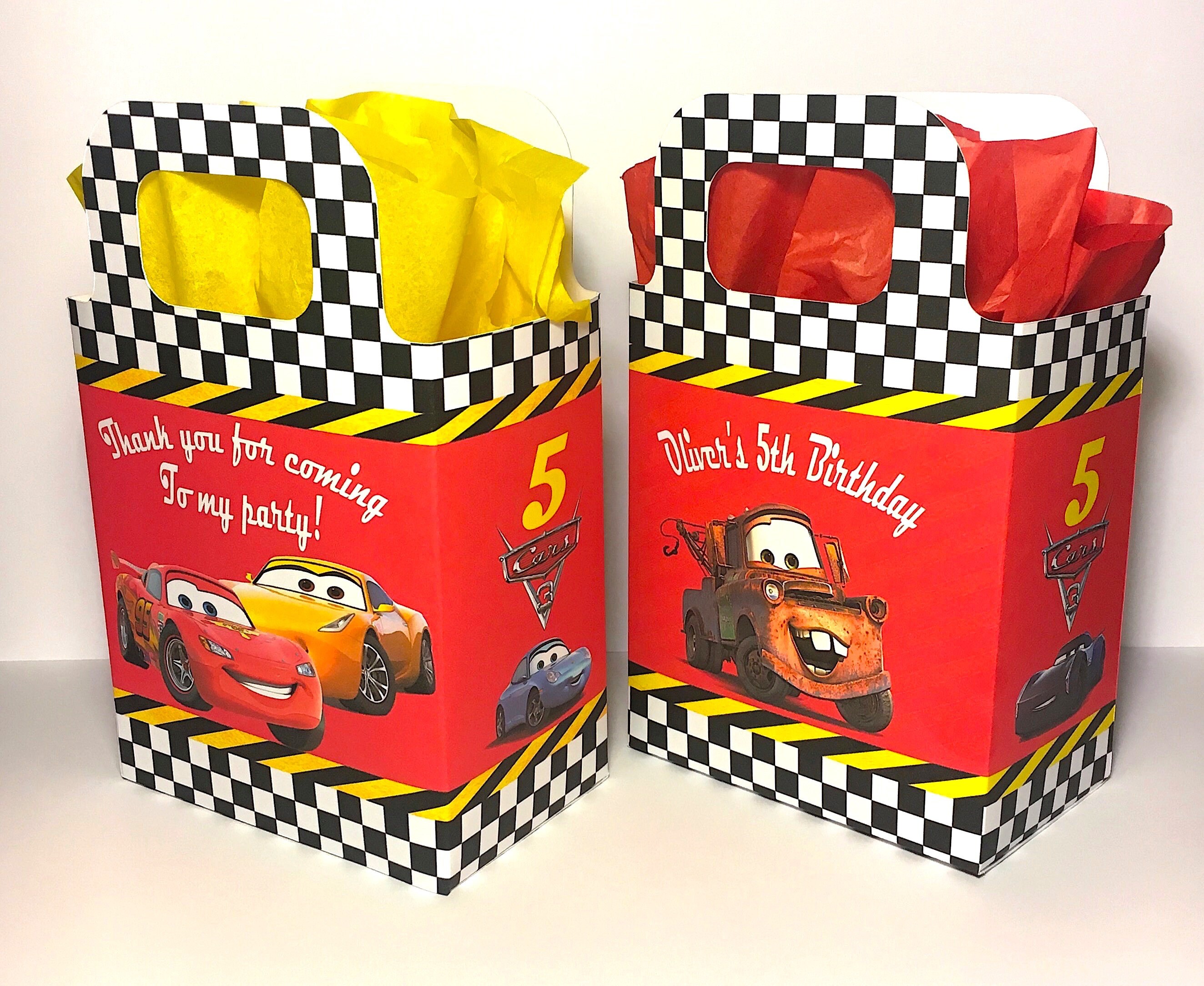 Cars Lightning McQueen Birthday Party Bag Box Sweets Candy Etsy