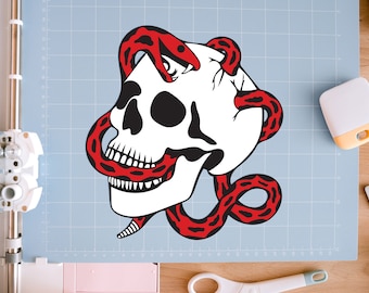 Skull & Snake – SVG, Cricut, Clip Art, EPS, PNG, Custom Cricut Design