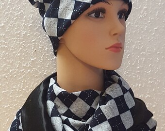 Women's Hat Set Long Beanie Hat & Loop Scarf