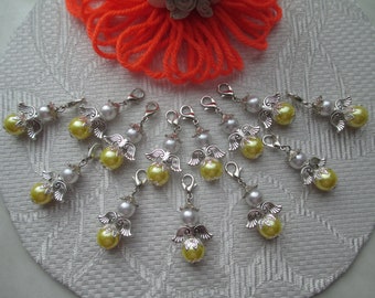 10 Guardian Angels, guest gift, wedding, baptism "yellow"