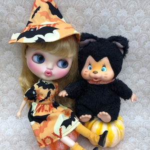 Blythe Halloween Witch Dress Set “ Scary Witch “ Dress & Hat For Blythe