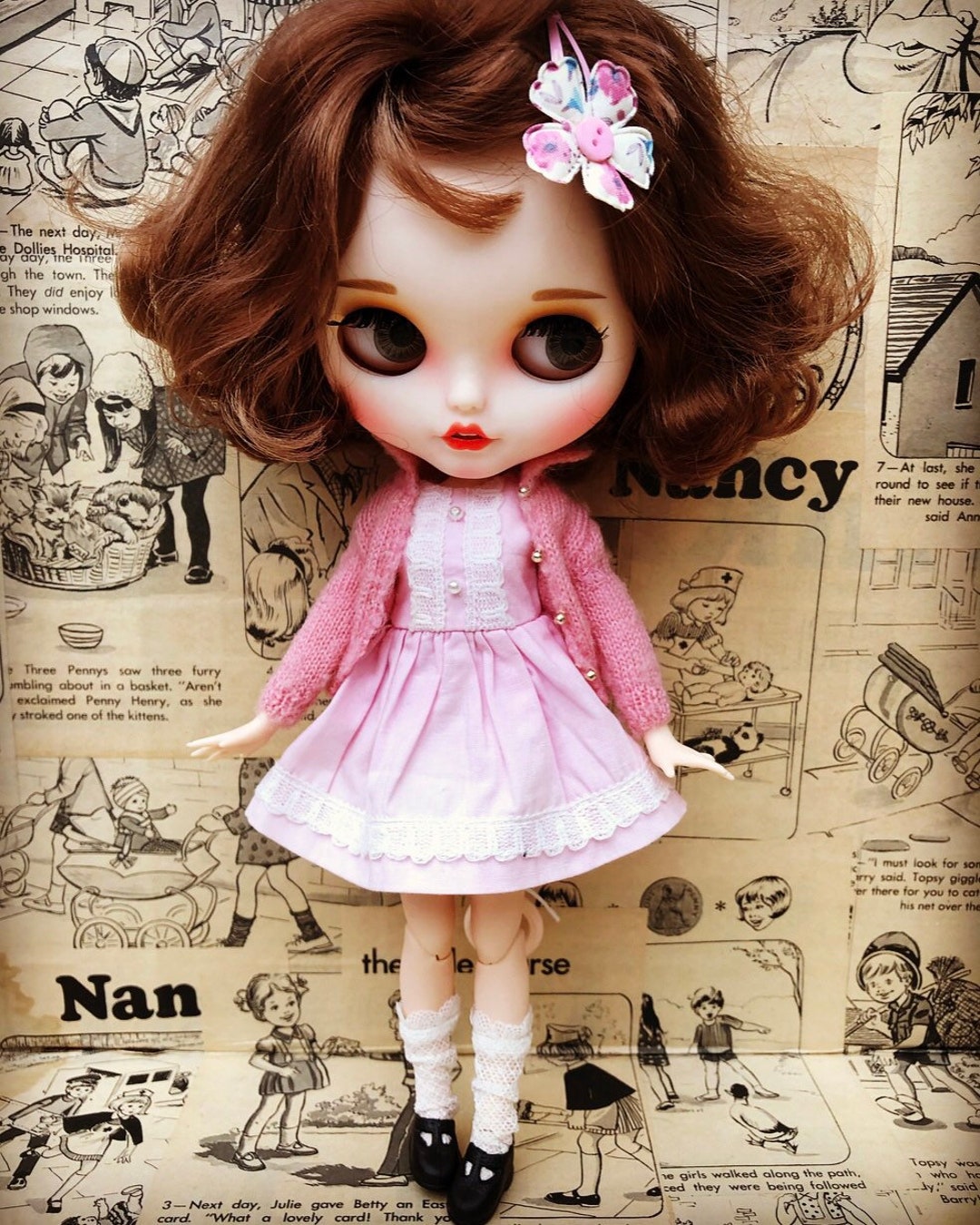 Blythe Vintage Dress Set ' in the Pink ' True Vintage Dress