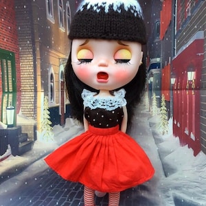 Blythe True Vintage Christmas Dress Set &#39; Little Miss Pudding Head &#39; 1970&#39;s Vintage Clothing