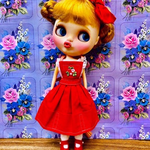 Blythe Vintage Dress & Apron Set &#39; Apple Strudel &#39;
