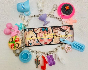 Vintage Barbie-Core Charm Bracelet, Vintage Barbie Accessories, Handmade Bracelet.