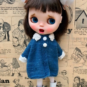 Blythe Vintage Style Coat Set ‘Winter Blues’