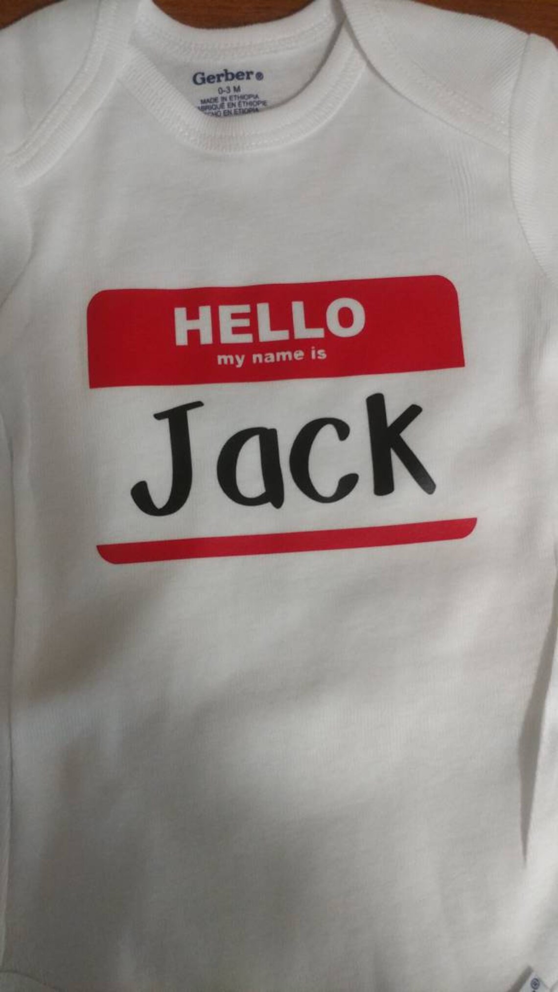 Hello My Name is Onesie Custom Onesie Pick Your Name Etsy