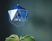 Geometric lamp, vintage light, loft lamp, stained glass lamp, vintage bulb, geometric pendant light, Industrial Lamp, Modern Lighting