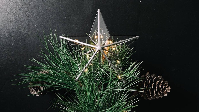 Glass Tree Topper, Christmas Tree Topper, Christmas Star, Christmas Ornament, Christmas trees, Glass Star, Star Ornament