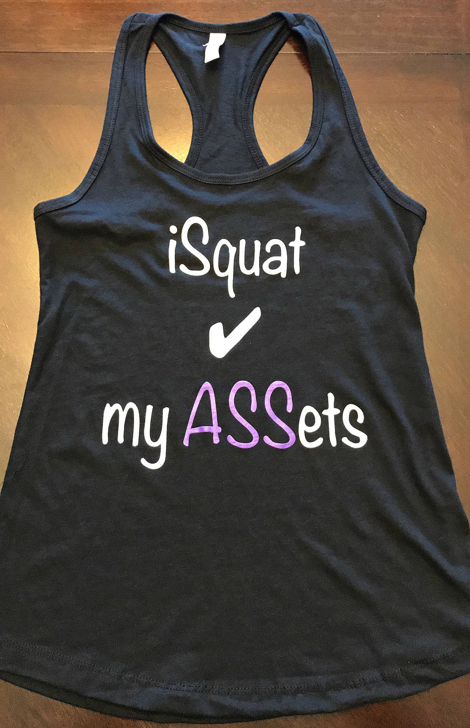 ISquat Check my ASSets Womens Tank Workout Tank Top for | Etsy