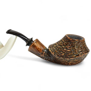 Freehand Briar Wood Tabakspijp Gedeeltelijk Rusticated Artisan Handgemaakt door KAFpipe - Cadeau voor tabaksliefhebber