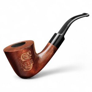 Vintage Style Wooden Effect Bent Tobacco Pipe - ABS Material Smoking Pipe