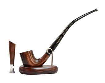 Long stem smoking tobacco wooden pipe set with accessories - churchwarden shape pipe - lotr style - gift for father's day