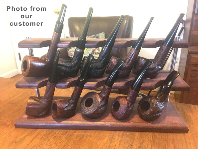 Pipe stand for 10 smoking pipes Wooden pipe rack Tobacco Etsy