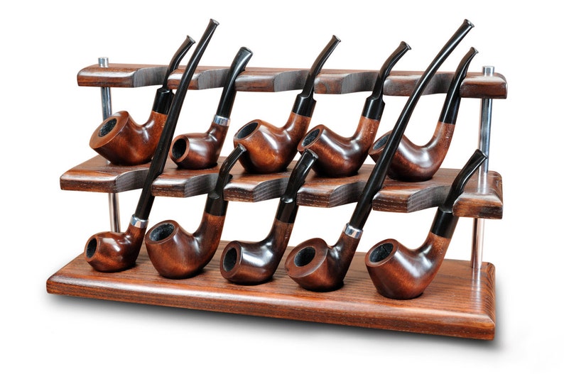 Pipe stand for 10 smoking pipes Wooden pipe rack Tobacco Etsy