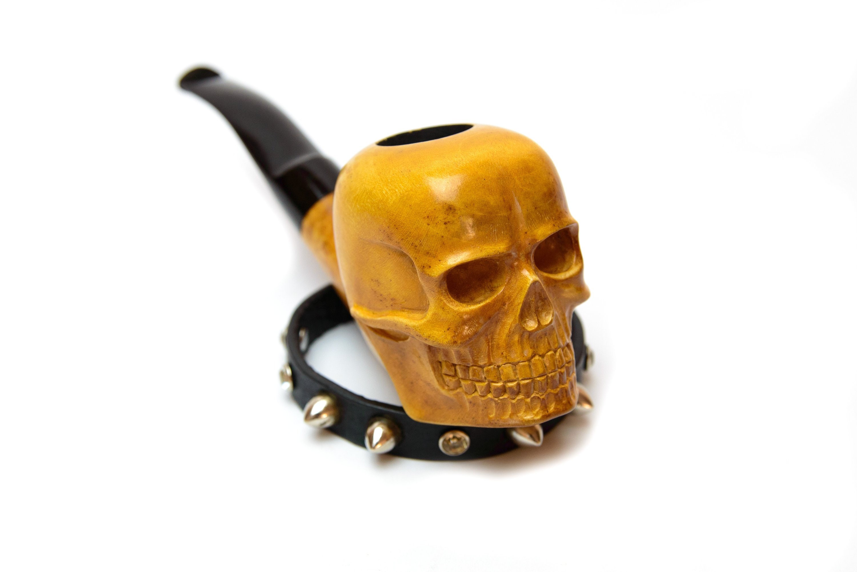 Skull Pipe Tobacco Pipe Skull Carved Pipe Wooden Smoking Etsy