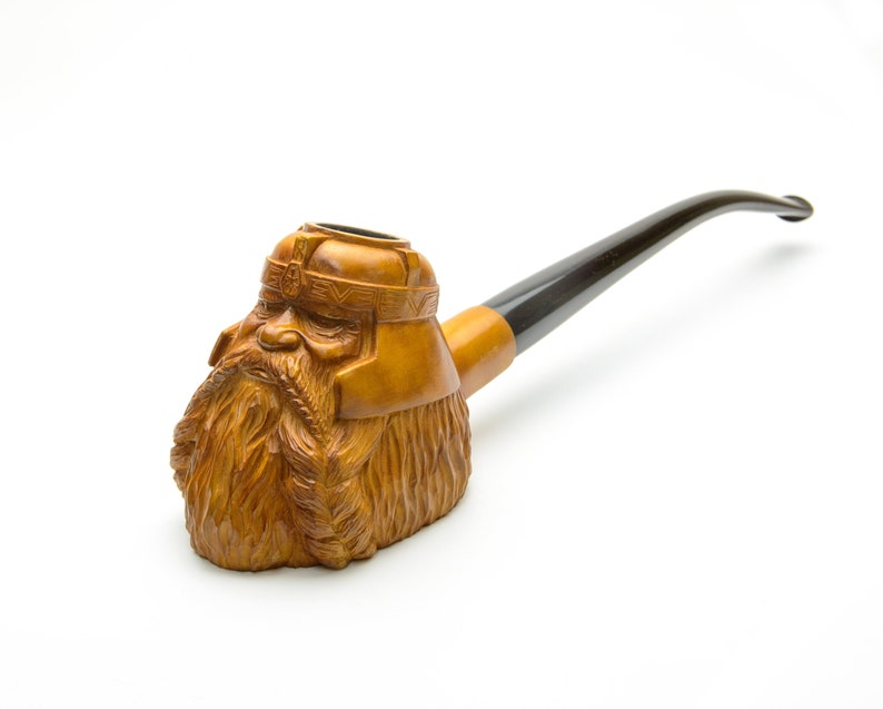 Dwarf Gimli pipe Hand carved wooden tobacco smoking pipe Etsy