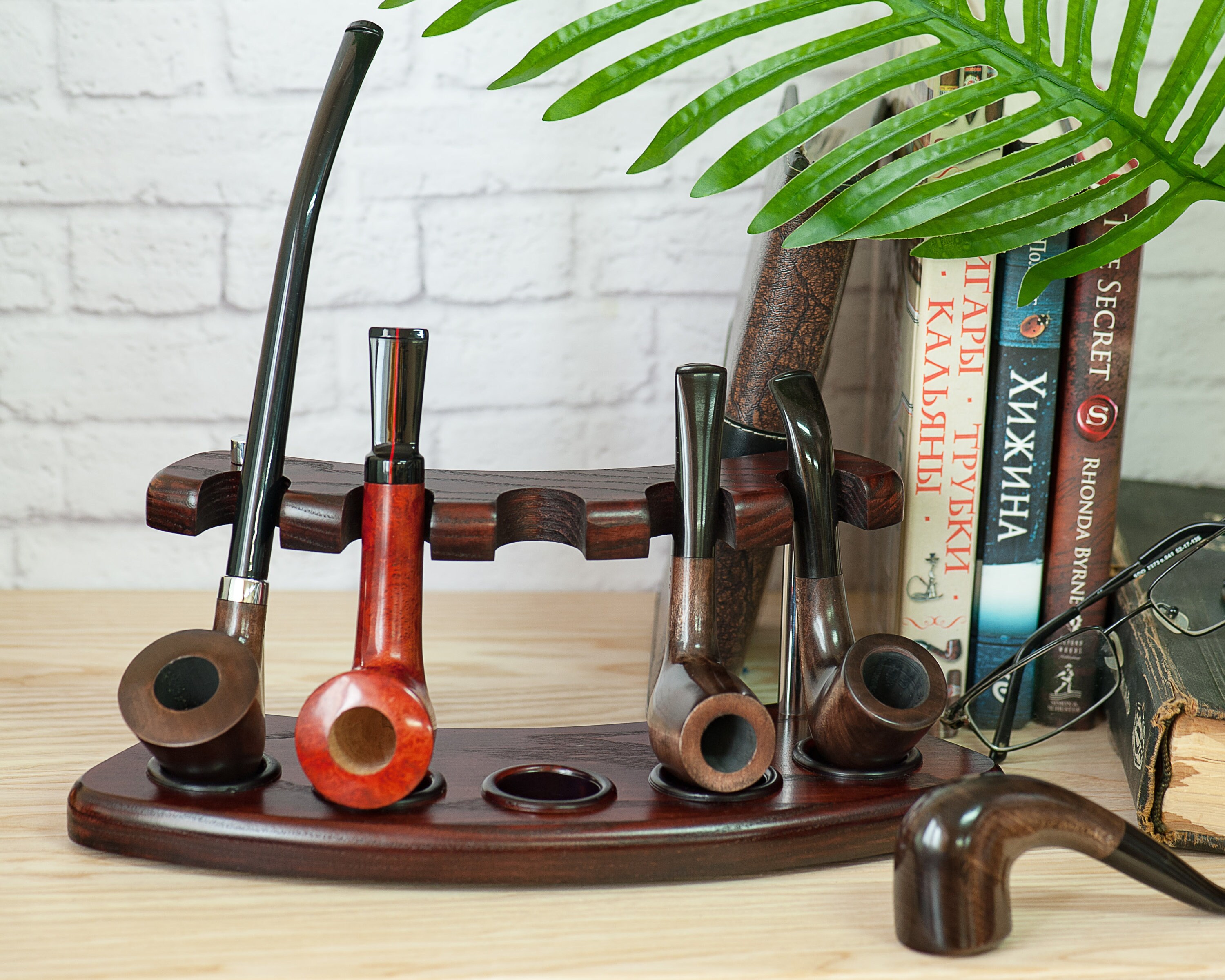 Pipe à tabac ensemble complet d'imitation bois massif avec accessoires