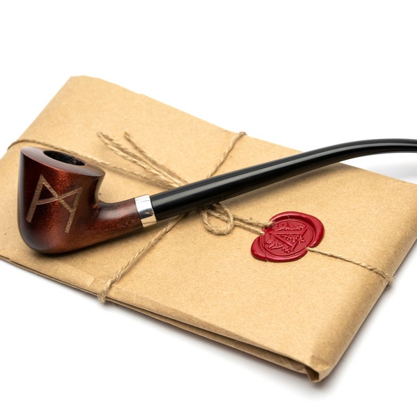 Tobacco Pipe Churchwarden Style With Long Acrylic Stem Handmade In Ukraine - Foto 4