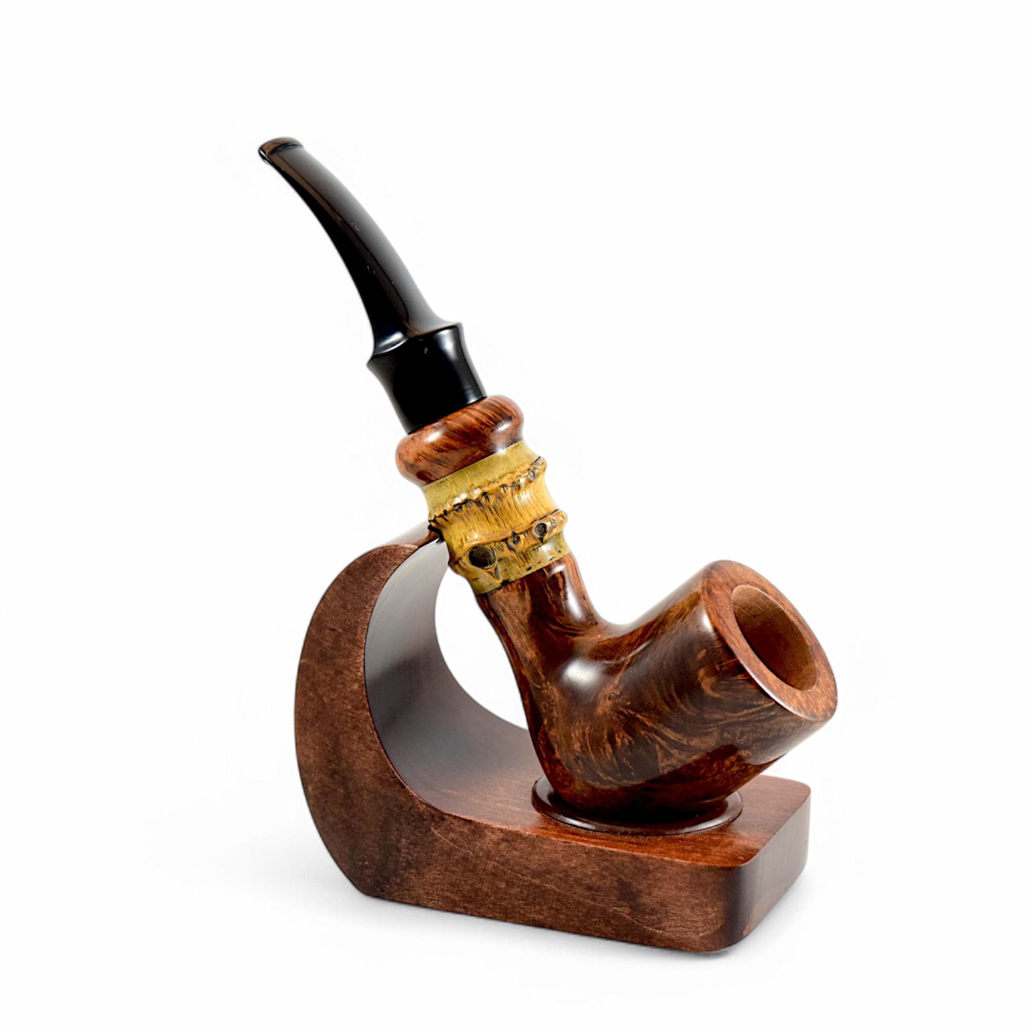 Artisan Briar Tobacco Smoking Pipe Freehand Smooth Finish With Bamboo  Handmade in Ukraine by Kaf-pipe - Gift for Man Smoker