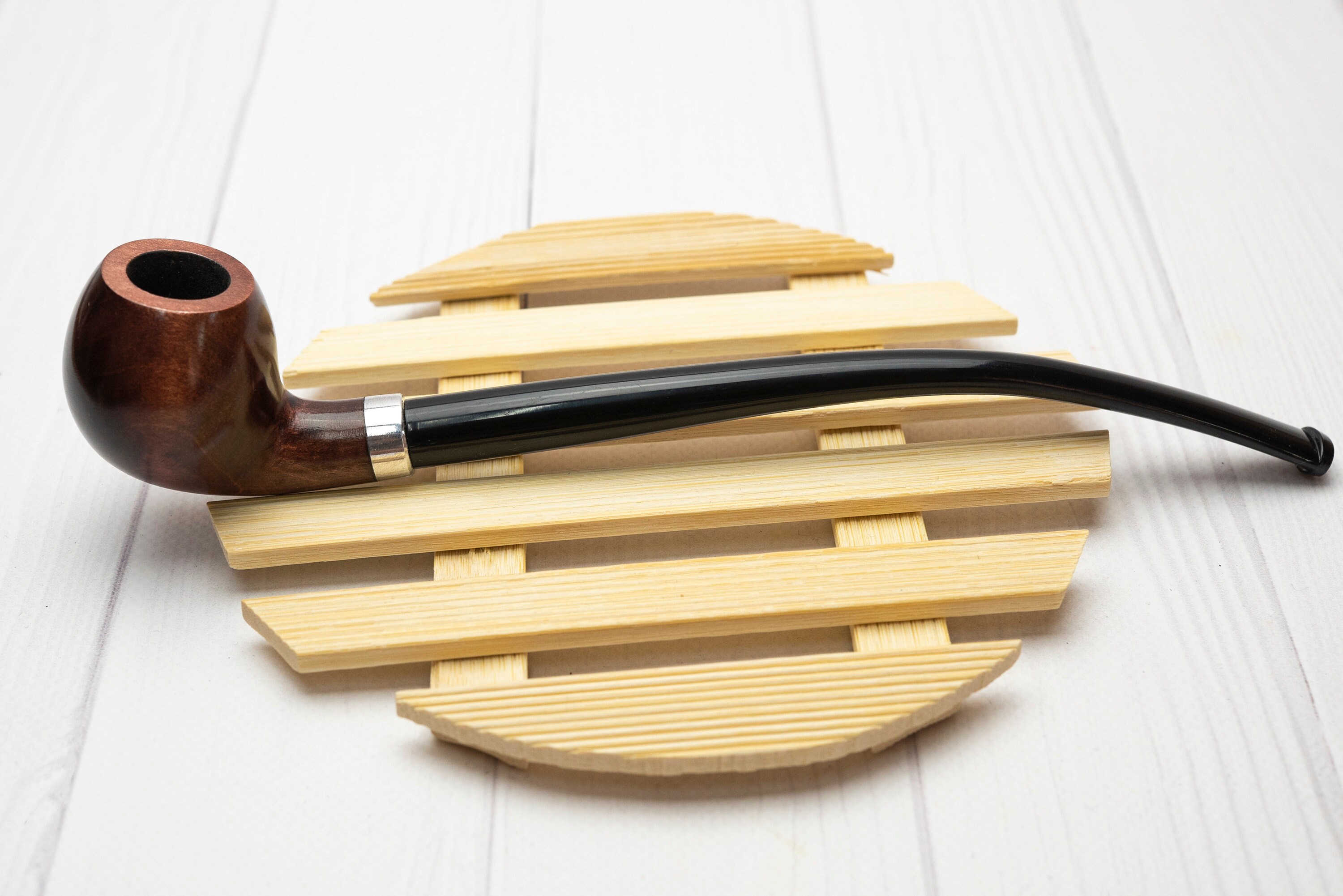 Pear wood churchwarden pipe Long stem tobacco smoking pipe Etsy