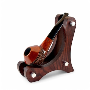 Briar-pijptabak roken ambachtelijk handgemaakt Bulldog-vorm Rode kleur Gedeeltelijk verroeste pijpkom van KAF-pipe, Oekraïne