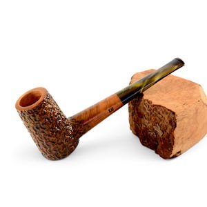 Briar pipe Rare handmade wooden pipe Freehand pipe Exclusive artisan pipe Sherlock Holmes pipe Rusticated wooden pipe bowl