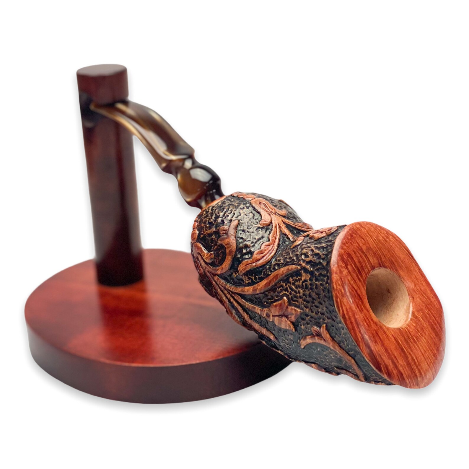 Artisan carved briar wood pipe Unique tobacco smoking pipe | Etsy