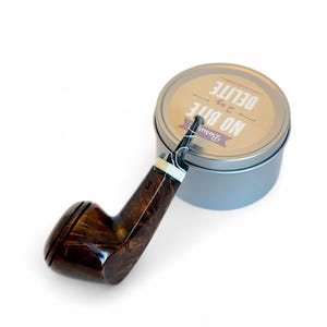 Freehand Bulldog Style Briar Wood Tobacco Pipe Smooth Finished with Acrylic Stem Handmade in Ukraine by KAFpipe