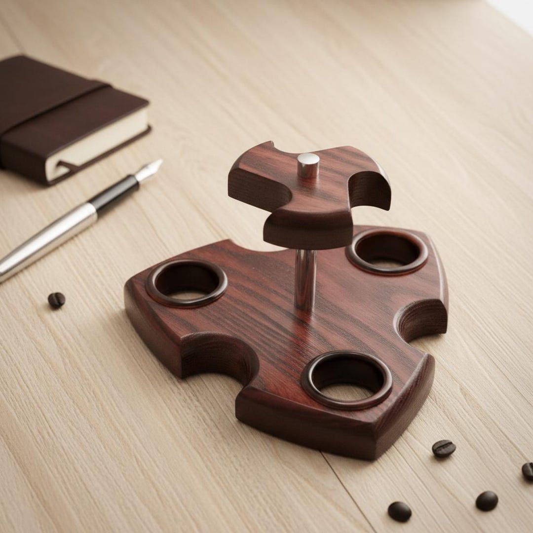 パイプ3本用タバコパイプスタンドラック｜カスタム彫刻入り