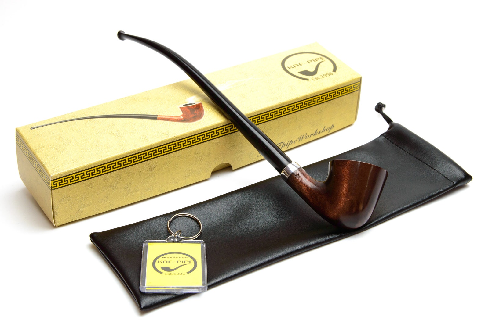 Long Tobacco Pipe KAF218 Pear Wood Smoking Pipe Churchwarden Etsy