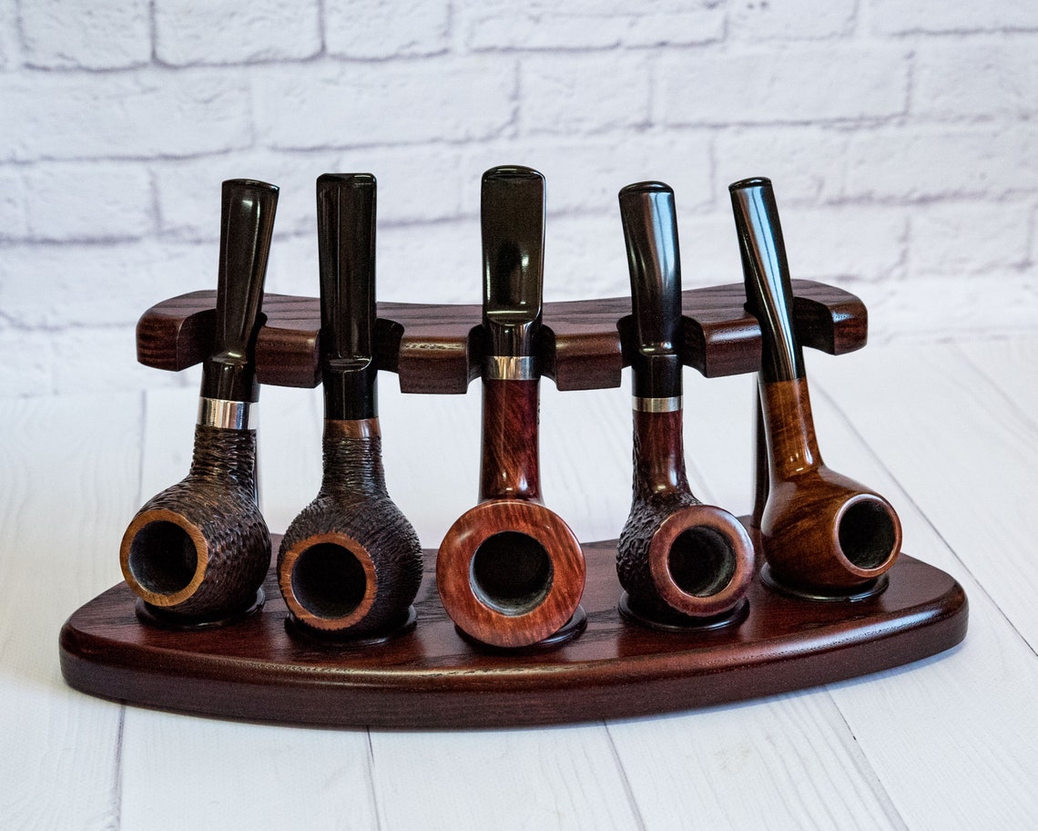 Tobacco Pipe Rack for 5 Smoking Pipes Pipe Stand Holder Made Etsy