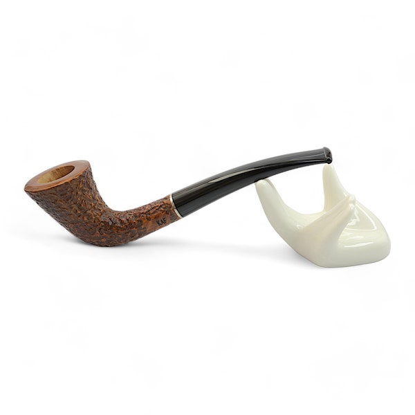 Zulu Shape Briar Wood Tobacco Smoking Pipe Rustic Finish Artisan Handmade in Ukraine KAFpipeWorkshop - Sherlock Holmes Style Wooden Pipe