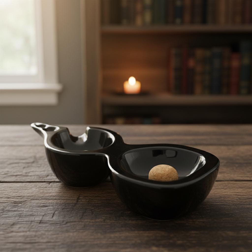 Tobacco Pipe Ashtray for Smoking Pipe or Cigar Ceramic Black Color