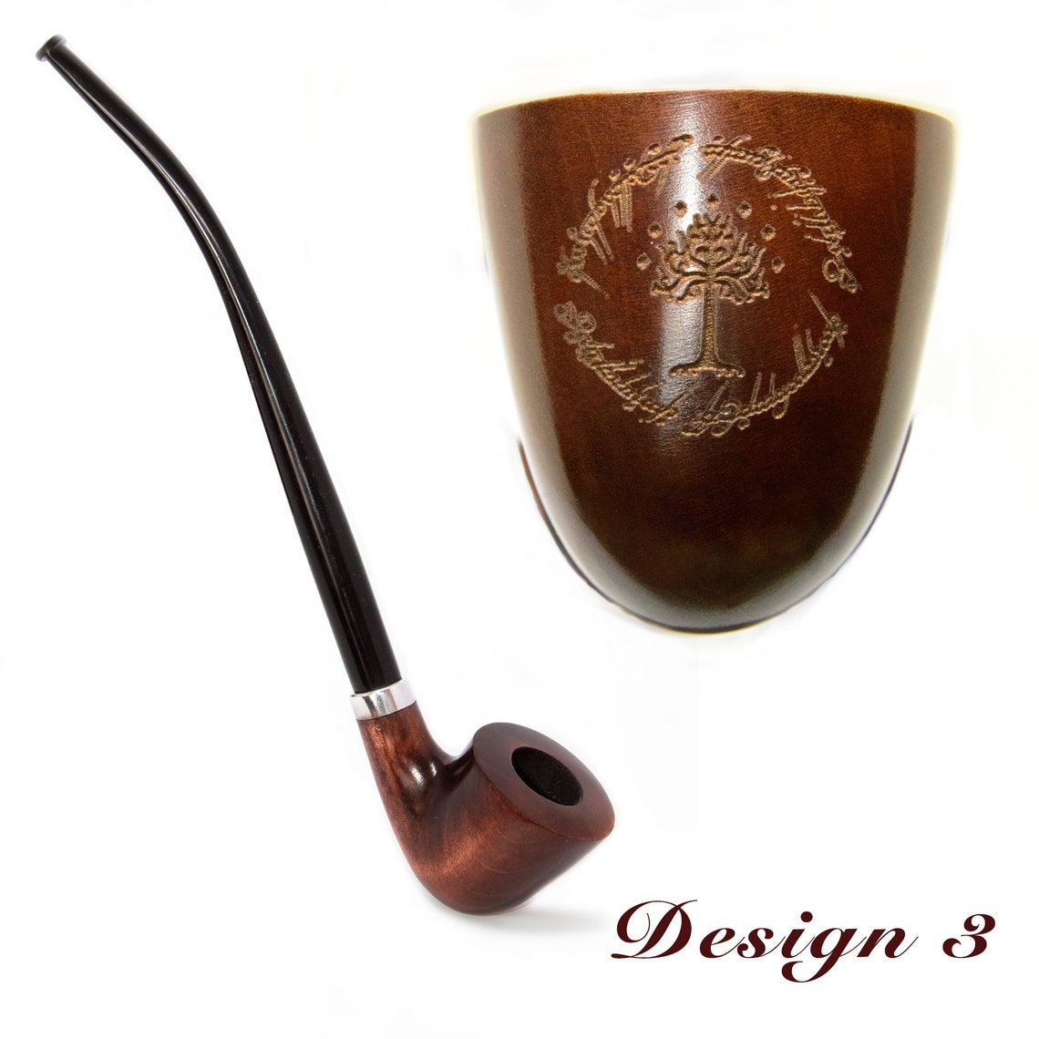 Wooden smoking pipe long stem Churchwarden tobacco pipe from Etsy