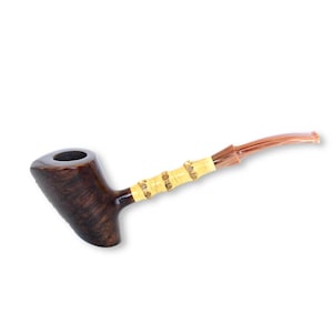 Briar pipe Freehand Crazy Bamboo briar pipe Artisan unique rare exclusive pipe Sherlock Holmes briar pipe