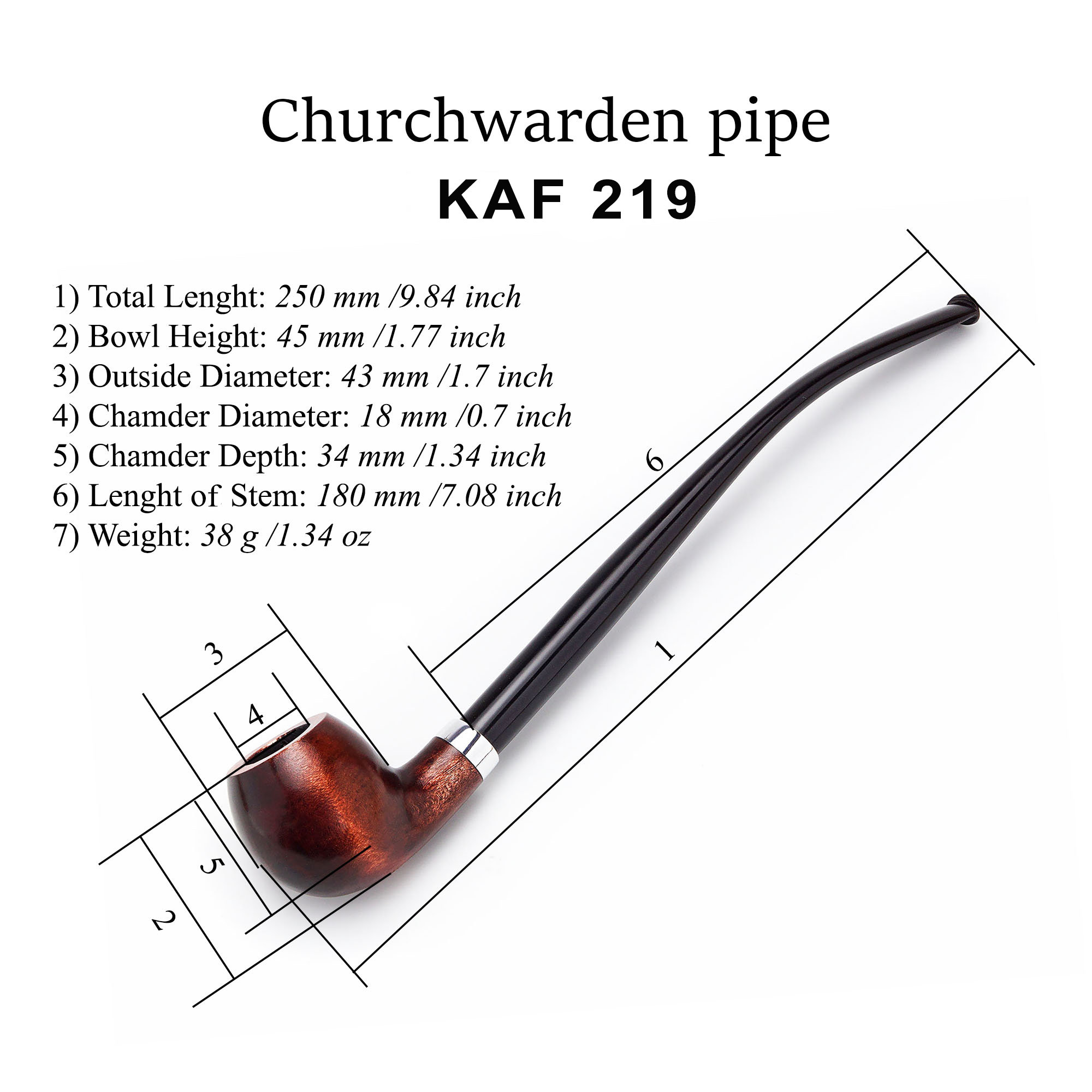 Tobacco Pipe Long Smoking Pipe Churchwarden Pipe Etsy Canada