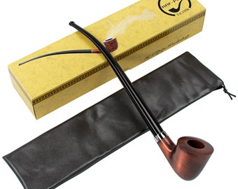 Long wooden tobacco smoking pipe Churchwarden style - Custom pipe - Personalised pipe - LOTR wedding gift - Best gift for man smoker