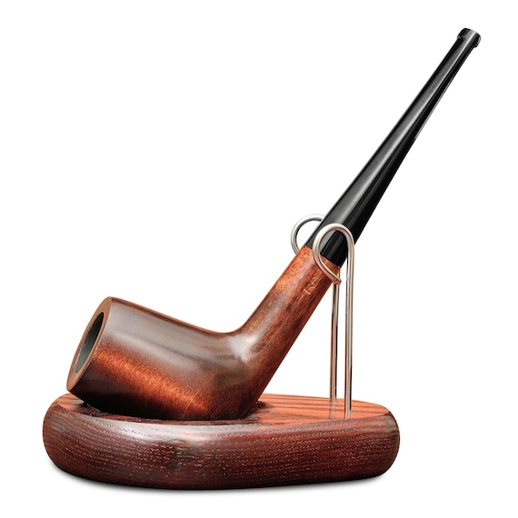 Tobacco Pipe Stand Ash Wood Single Pipe Holder Personalised Smoker Gift