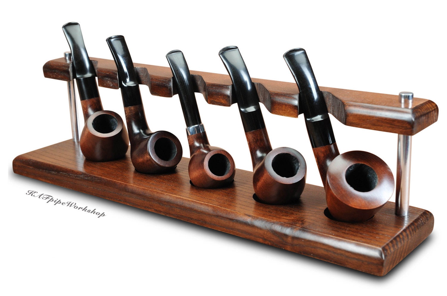 Tobacco pipe rack for 5 smoking pipes wooden handmade from Etsy