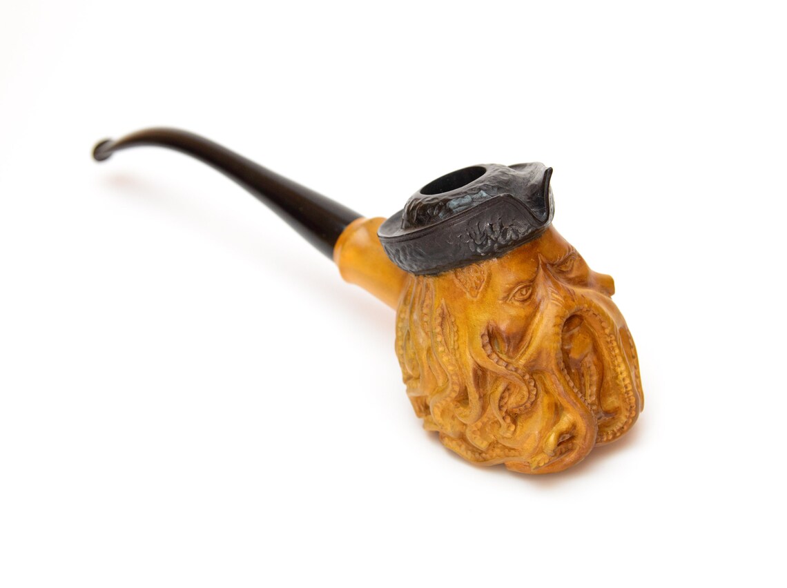 Carved pipe Davy Jones pipe Pirates of the Caribbean Kraken Etsy