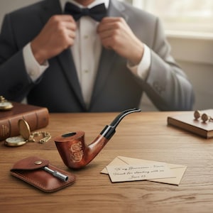 Tobacco Pipe Wooden Custom Engraved Smoking Bowl BestMan gift Groomsmen Gifts