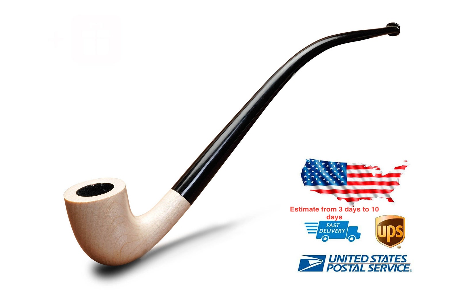 White color churchwarden pipe Long stem smoking Pipe Ivory Etsy