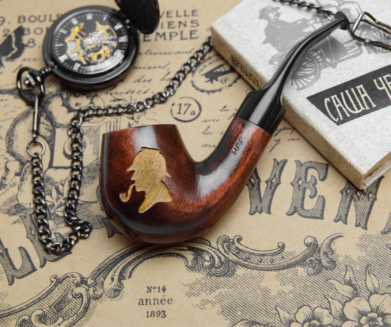 Sherlock Holmes Tobacco Pipe Wooden Pipe for Smoking Etsy