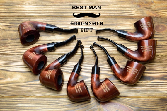 Personalised Tobacco Pipe Custom Engraved Smoking Pipe Best Man Gift  Groomsmen Gifts Monogram Pipe Christmas Man's Smoker Gift 