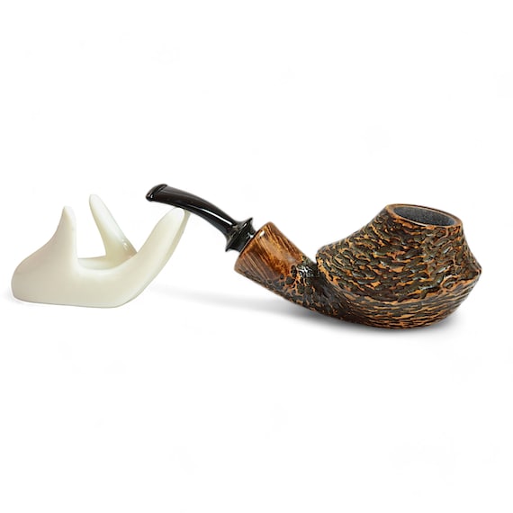 artisan pipe tobacco Freehand Briar Wood Tobacco Smoking Pipe Partially Rusticated Artisan  Handmade by Kafpipe - Gift for Tobacco Lover