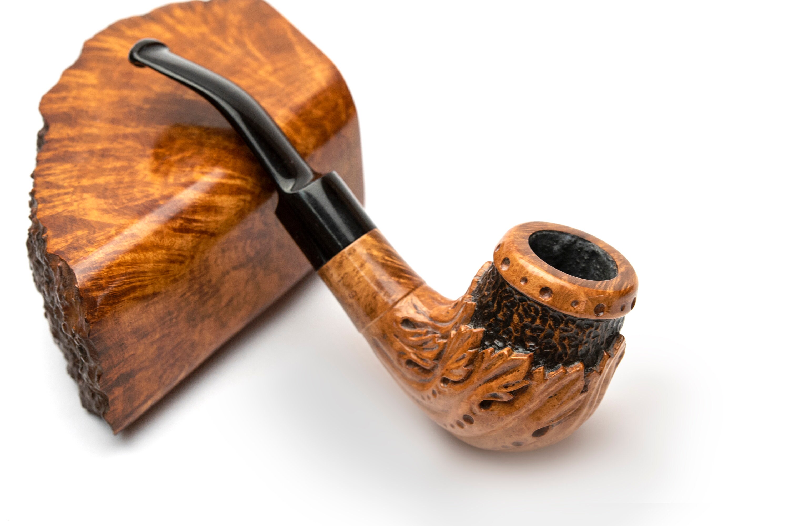 Carved briar pipe Artisan tobacco smoking pipe 9 mm filter Etsy